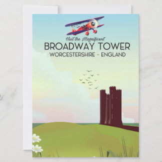 Broadway tower Worcestershire Travel poster Invitation