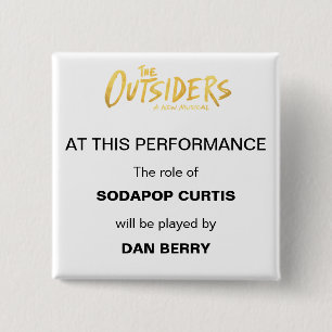 Broadway Understudy Announcement 15 Cm Square Badge
