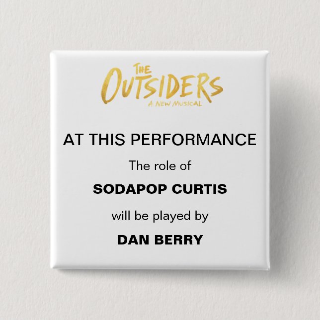 Broadway Understudy Announcement 15 Cm Square Badge (Front)