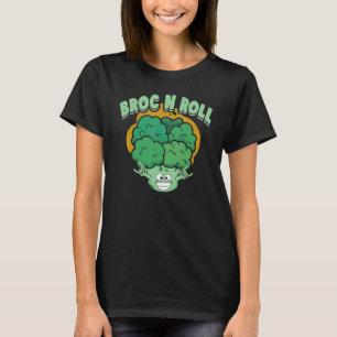 Broc N Roll   Vegan Vegetarian Broccoli Vegetable T-Shirt