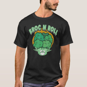 Broc N Roll   Vegan Vegetarian Broccoli Vegetable T-Shirt