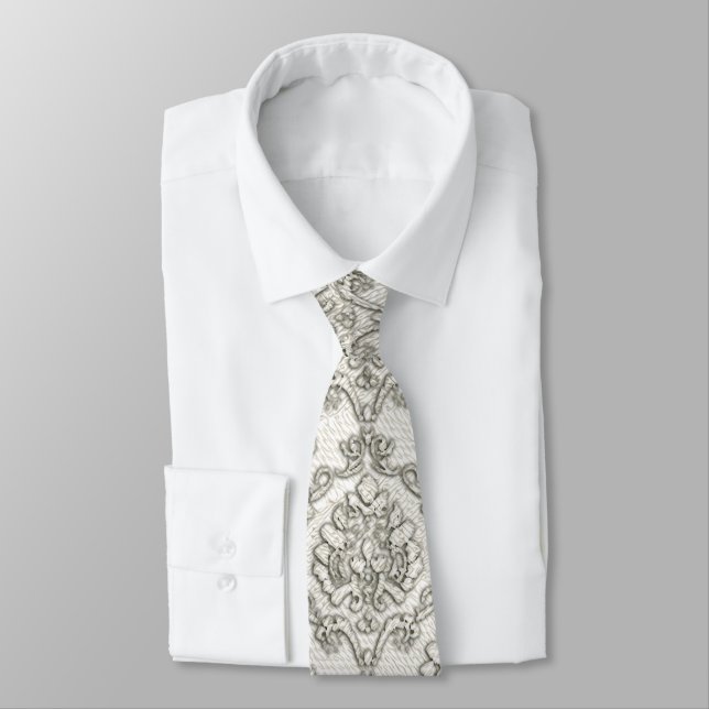 Brocade Damask Tie (Tied)