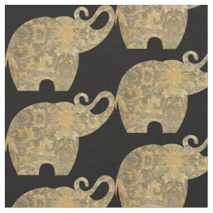 Brocade Elephants Custom Fabric