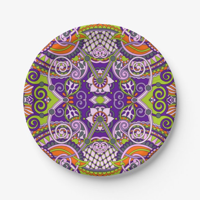 Brocade pattern paper plate (Front)