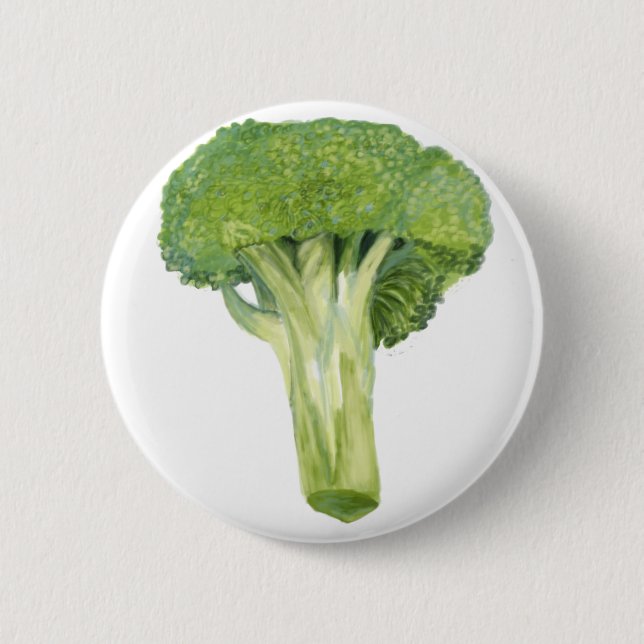 broccoli 6 cm round badge (Front)