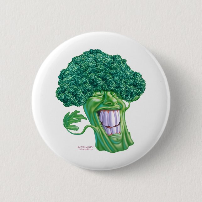 broccoli 6 cm round badge (Front)
