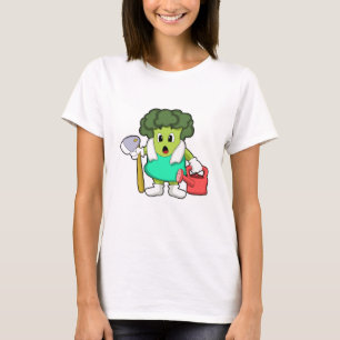 Broccoli as Farmer with Watering can T-Shirt