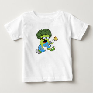 Broccoli as Musician with Guitar Baby T-Shirt