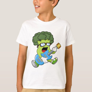 Broccoli as Musician with Guitar T-Shirt