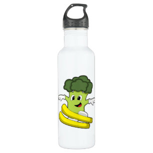 Broccoli as Skier with Ski 710 Ml Water Bottle