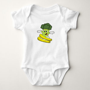 Broccoli as Skier with Ski Baby Bodysuit