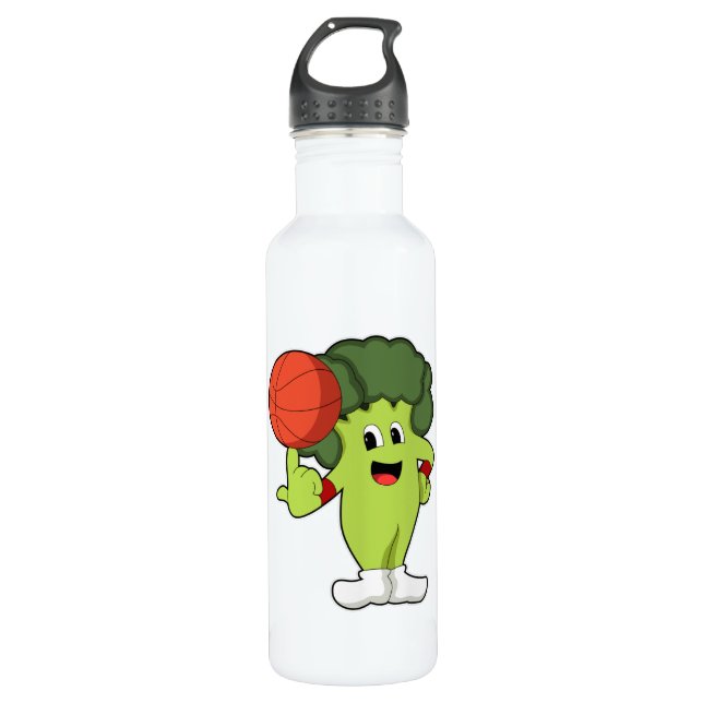 Broccoli at Basketball Sports 710 Ml Water Bottle (Front)