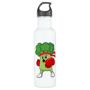 Broccoli at Boxing with Boxing gloves 710 Ml Water Bottle