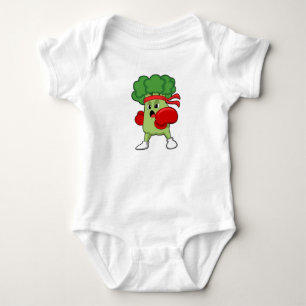 Broccoli at Boxing with Boxing gloves Baby Bodysuit