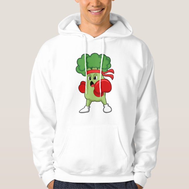 Broccoli at Boxing with Boxing gloves Hoodie (Front)