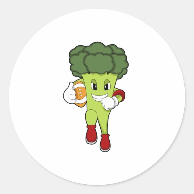 Broccoli at Football Sports Classic Round Sticker (Front)