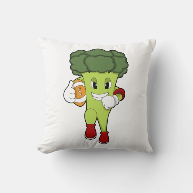 Broccoli at Football Sports Cushion (Front)