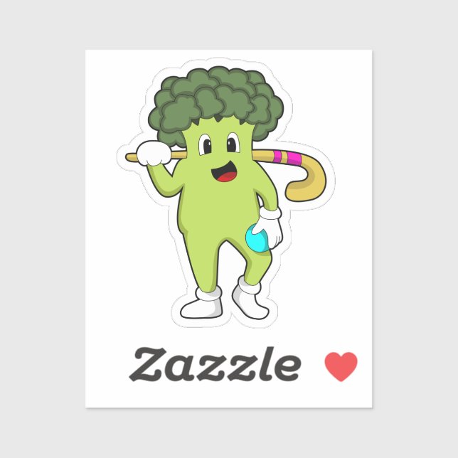 Broccoli at Hockey with Hockey bat (Sheet)