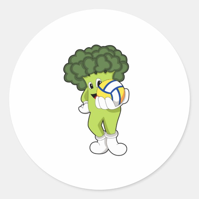 Broccoli at Volleyball Sports Classic Round Sticker (Front)