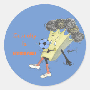 'Broccoli Bruno' Glossy Round Sticker