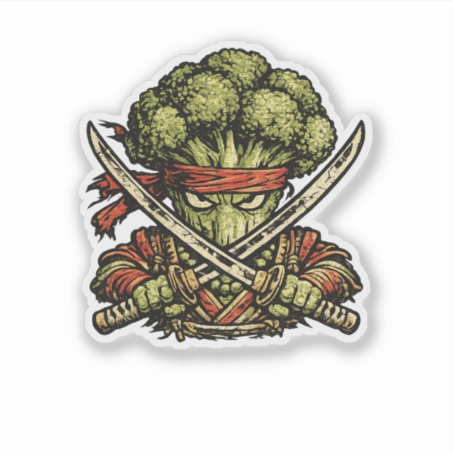 Broccoli Bushido — Funny Vegetable Samurai Warrior (Front)