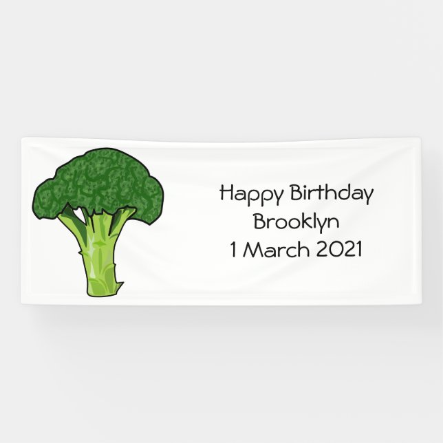 Broccoli cartoon illustration banner (Horizontal)