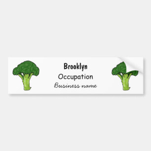 Broccoli cartoon illustration bumper sticker