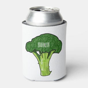 Broccoli cartoon illustration can cooler