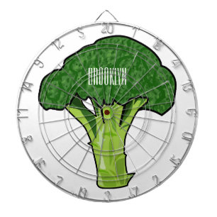 Broccoli cartoon illustration dartboard