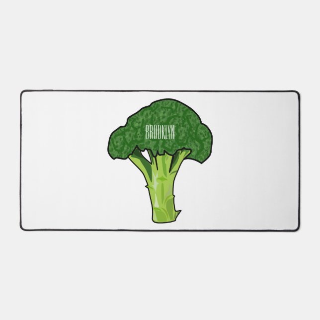 Broccoli cartoon illustration desk mat (Front)