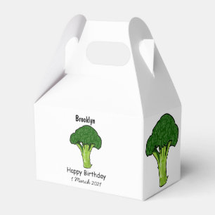 Broccoli cartoon illustration favour box