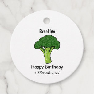 Broccoli cartoon illustration favour tags