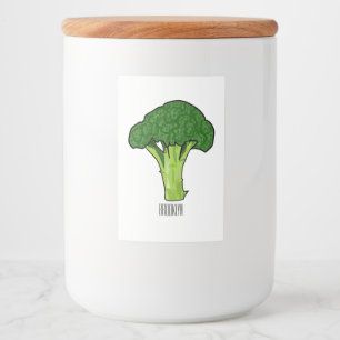 Broccoli cartoon illustration food label