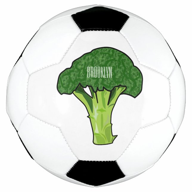 Broccoli cartoon illustration football (Front)