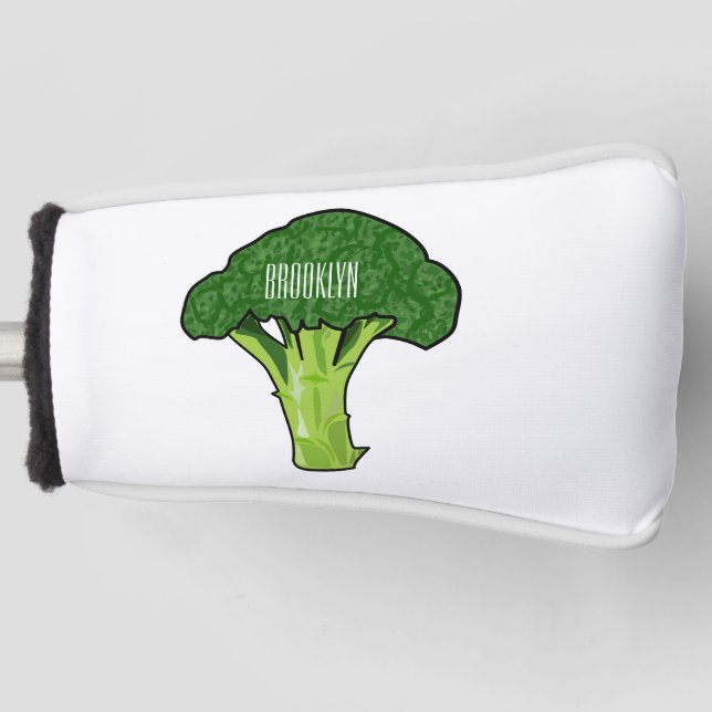 Broccoli cartoon illustration golf head cover (Front)