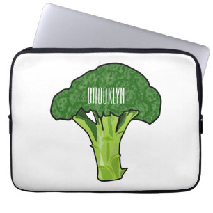 Broccoli cartoon illustration laptop sleeve