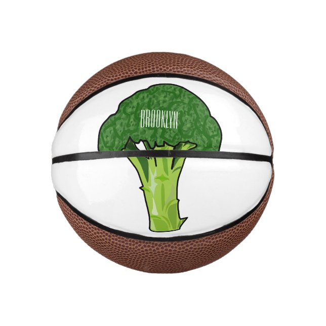 Broccoli cartoon illustration mini basketball (Front)