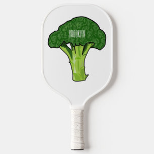 Broccoli cartoon illustration pickleball paddle