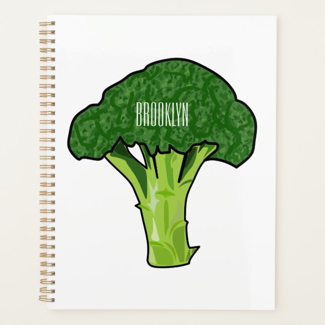 Broccoli cartoon illustration planner (Front)