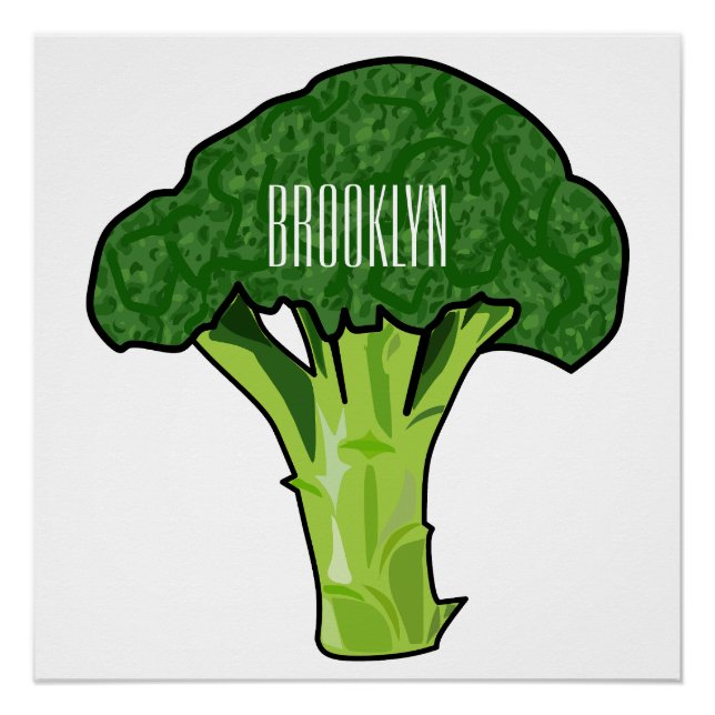 Broccoli cartoon illustration poster (Front)