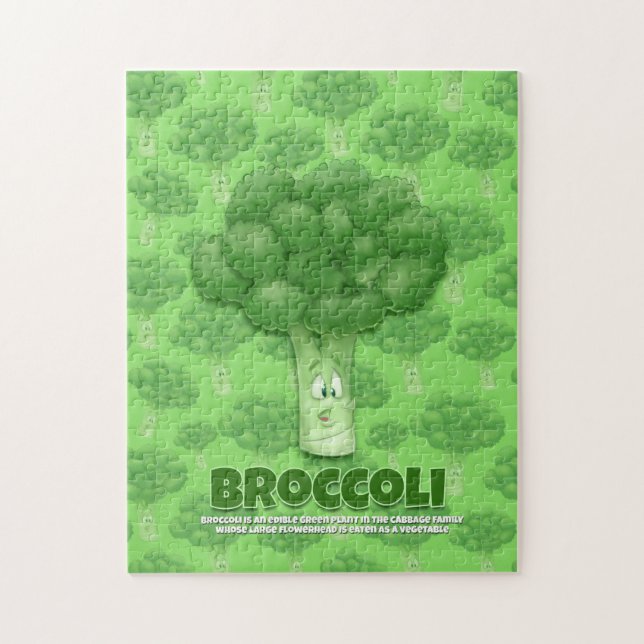 Broccoli cartoon silly puzzle (Vertical)