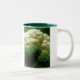 Broccoli & cauliflower Two-Tone coffee mug