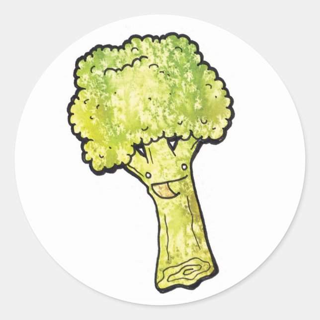 broccoli classic round sticker (Front)
