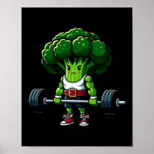 Broccoli Deadlift Weightlifting Gym Vegan Tee Powe Poster