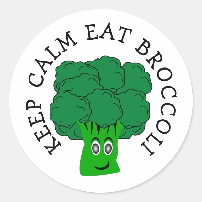 Broccoli Design Classic Round Sticker (Front)