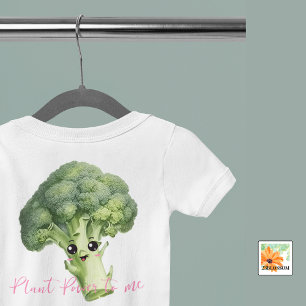 Broccoli editable  vegan baby funny outfit bodysuit