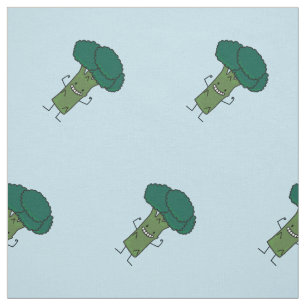 Broccoli Flexing happy tree head green vegetable Fabric