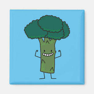 Broccoli Flexing happy tree head green vegetable Magnet