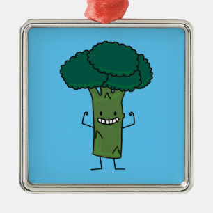 Broccoli Flexing happy tree head green vegetable Metal Tree Decoration
