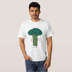 Broccoli Flexing happy tree head green vegetable T-Shirt